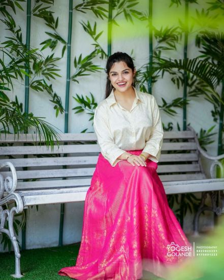 Aarya Ambekar Shirt Skirt Look