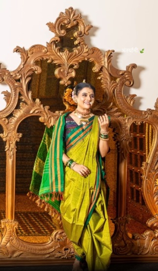 Bhargavi Chirmuley Nauvari Saree Look