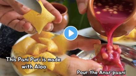 Home Made Puchka is made with Aloo and pani made with pomegranate watch this Unique pani puri watch viral video