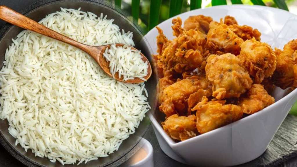 Make a spicy bhaji from the leftover rice Make a spicy bhaji from the leftover rice