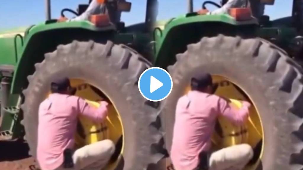 Yet another video of a dangerous stunt performed man performing a potentially deadly stunt to click a reel with the help of a tractor Yet another video of a dangerous stunt performed man performing a potentially deadly stunt to click a reel with the help of a tractor