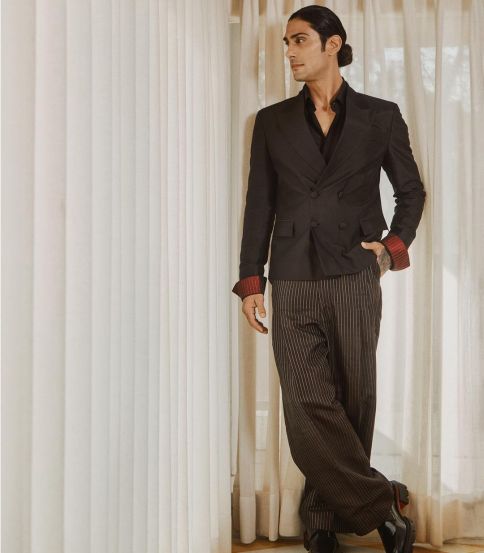 Prateik Babbar Cannes suit was made from Smita Patil Kanjeevaram sarees