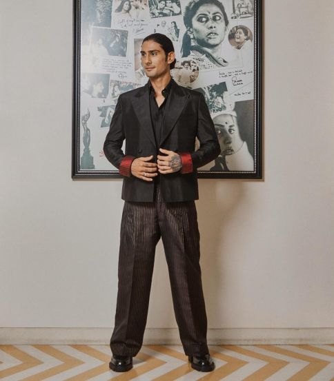 Prateik Babbar Cannes suit was made from Smita Patil Kanjeevaram sarees 