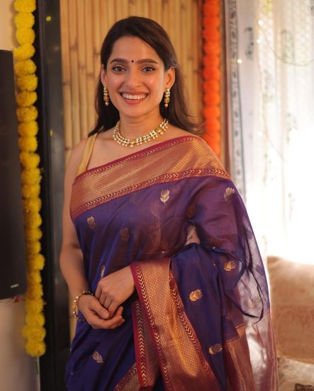 Priya Bapat Pink Saree