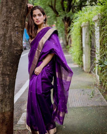 Priya Bapat Pink Saree