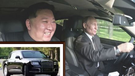 Vladimir Putin gifts a russian limousine aurus senat car to kim jong