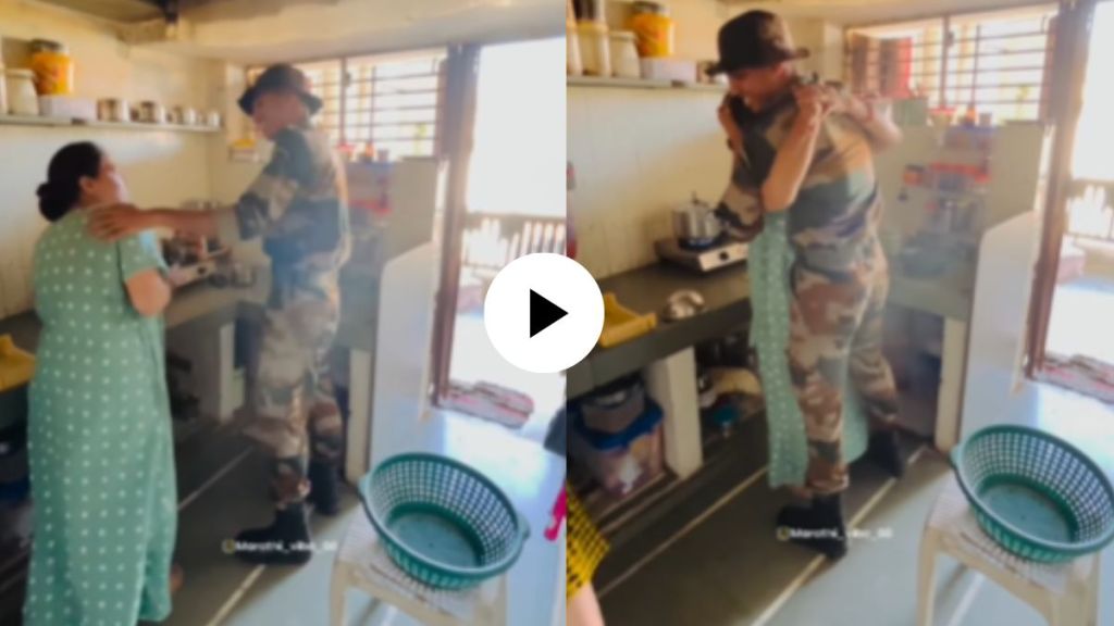 Soldier came in front of his mother after five years