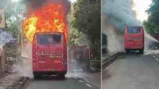 Pimpri Chinchwad, Major Fire Breaks Out, Fire Breaks Out in Empty Bus , Nashik Phata fire break out in bus in pimpri chinchwad, pimpri chincwad news, fire news,