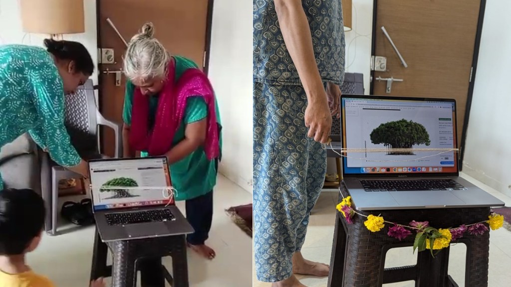 vat Purnima 2024 with laptop vat Purnima 2024 with laptop