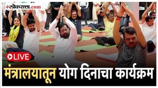CM Eknath Shinde and DCM Devendra Fadnavis Perform Yoga on Occasion International Yoga Day