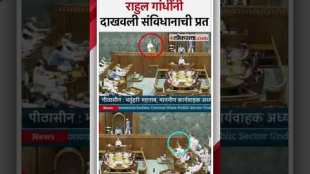 Narendra Modi was taking oath Rahul Gandhi raised his hand and showed a copy of the Constitution