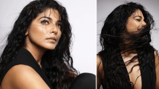 Pooja Sawant Photoshoot in black deepneck dress photos of bold look viral on social media