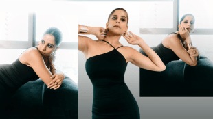 Sai Tamhankar shared photos in black bodycon dress on social media