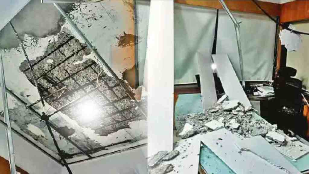 Slab Collapse, Slab Collapse at Mumbai APMC Headquarters in Vashi, Issue of Dangerous Buildings in Vashi apmc, mumbai Agricultural Produce Market Committee,