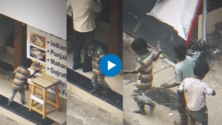 heart-wrenching description of a hungry child's reaction to a poster showing a plate of food.
