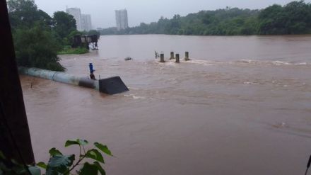 Flood water in the Mohili Water Purification Center of the Kalyan-Dombivli Municipality