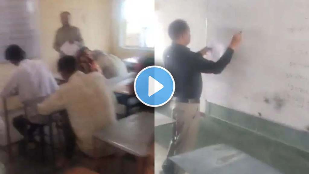 teachers writing answers on blackboards suring 10 th open board exam cases against 10 teachers in rajasthan video viral