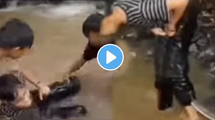 Snake Slid Inside Man's Pants While enjoying in waterfall shocking video