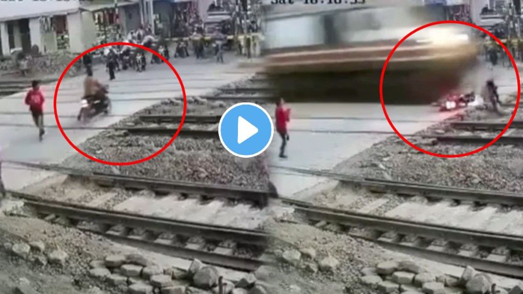 Railway Crossing Accident When Bike Crushed In Train Track Railway Crossing Accident When Bike Crushed In Train Track