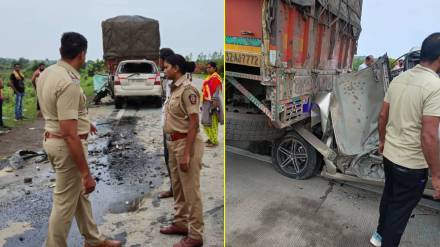 Yavatmal, accident, car hit truck,