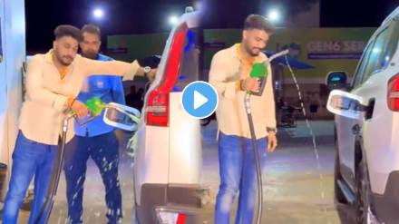 Content creators often run into trouble Man Wastes Diesel By Overfilling SUV Tank For Reel hanging out of the moving vehicle sunroof