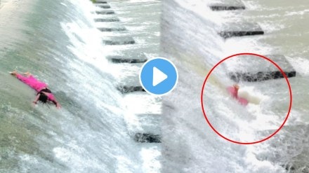 Young girl photoshoot on dam and she fell in dam water shocking video
