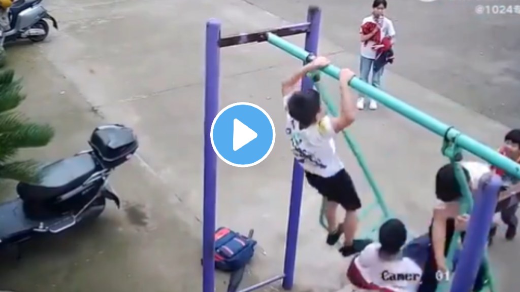 Little Boy injured While Playing On Swing shocking video