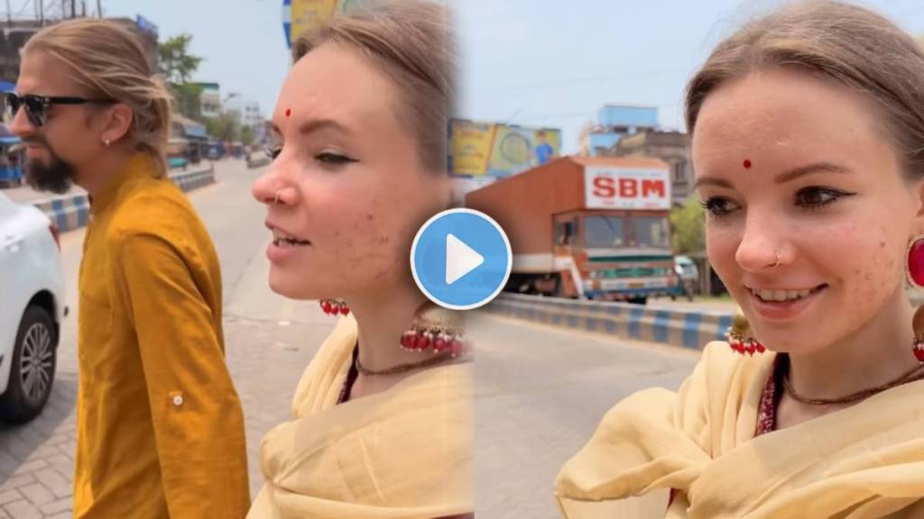 Video Show the foreign couples crossing the street in India Video Show the foreign couples crossing the street in India