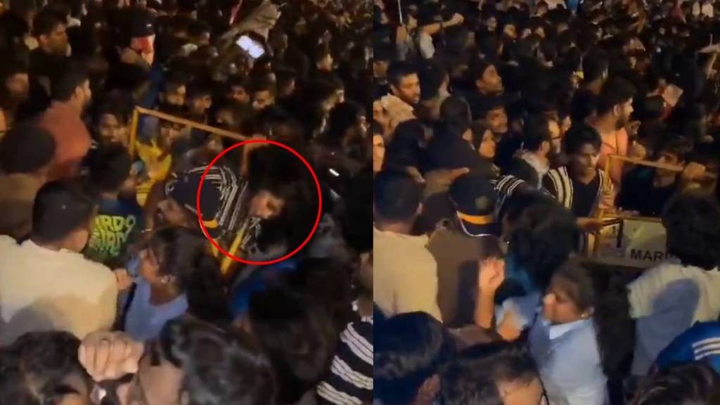 Girl faints as crowd gathers in Mumbai