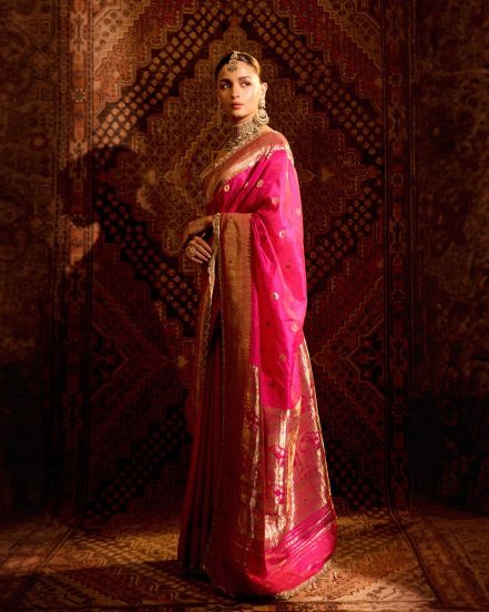 alia bhatt wore 160 year old ashavali pink saree