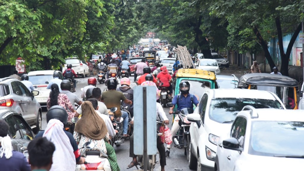 Nagpur traffic jam marathi news