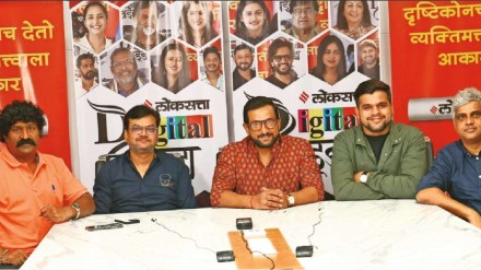 team of the marathi cinema dharmaveer 2 visited the loksatta office for movie promotion team of the marathi cinema dharmaveer 2 visited the loksatta office for movie promotion