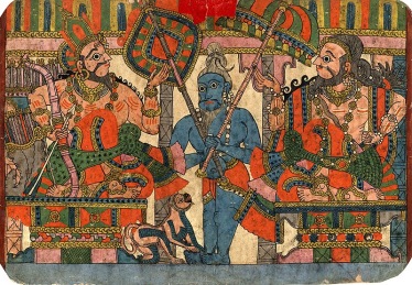 Painting depicting Vyasa and the king Janamejaya.
Paithan Style