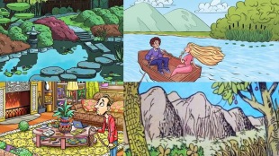 optical illusion find hidden things, animals and objects in this puzzle