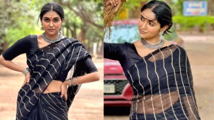 Rinku Rajguru shared photos on black saree on social media