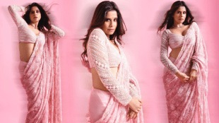 Sai tamhankar shared photos on pink saree went viral on social media