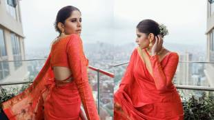 sai tamhankar paithani saree look