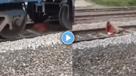 Narrow Escape death Woman's Quick Thinking Saves Her Life on Train Tracks Video goes viral