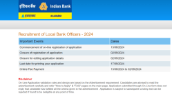 Indian Bank Recruitment 2024 : बँकेत नोकरीची सुवर्णसंधी, लोकल बँक ऑफिसरच्या ३०० पदांसाठी होणार भरती, जाणून घ्या अर्जाची प्रक्रिया