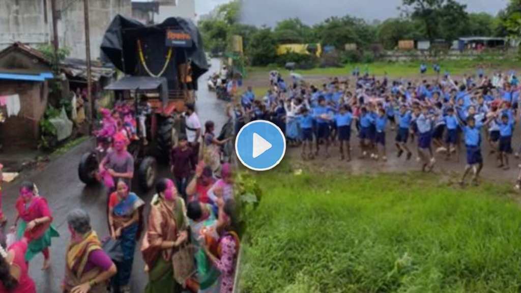 Zilla Parishad school students dance to DJ in village