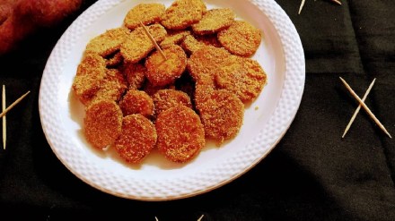 Shravan Special Somvar Upwas Potato and sweet potato kap Recipe in marathi