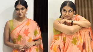 Rinku Rajguru Orange Saree Look