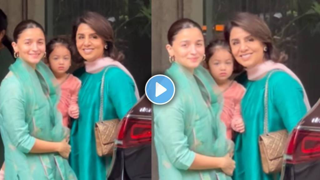 raha and alia bhatt was seen in traditional look with neetu kapoor raha and alia bhatt was seen in traditional look with neetu kapoor