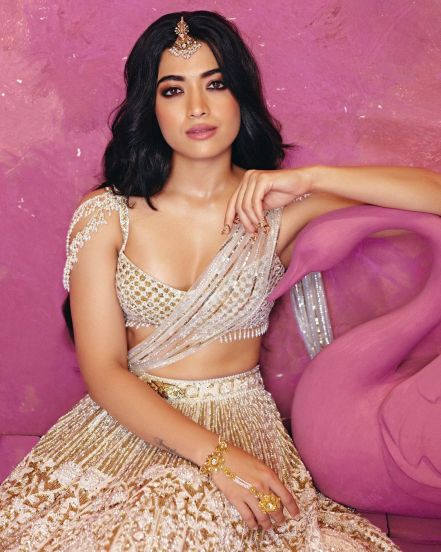 rashmika-mandana-white-lehenga