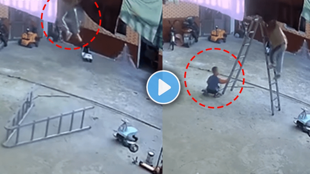 Viral Video of 3 years old child saved his grandmother from an accident
