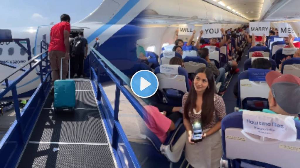 woman proposed to boyfriend on IndiGo flight woman proposed to boyfriend on IndiGo flight