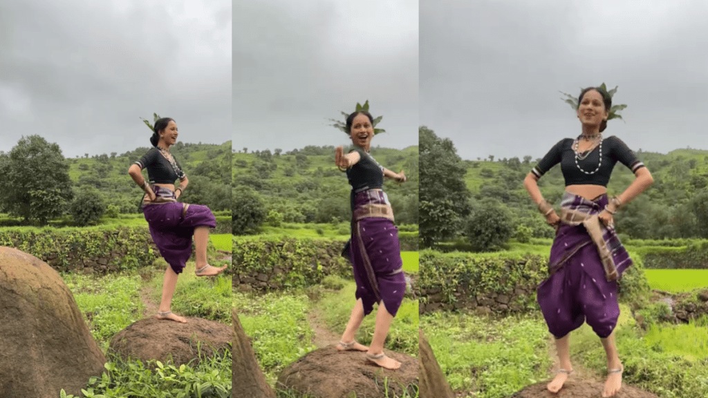 young girl performed a beautiful tribal dance