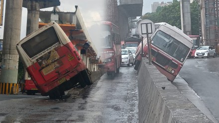 ST Bus accident Ghodbunder road