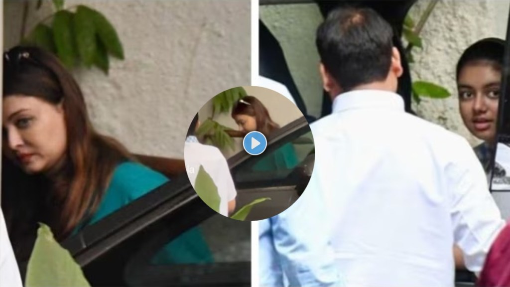 Aishwarya Rai Aaradhya Bachchan at jalsa Aishwarya Rai Aaradhya Bachchan at jalsa