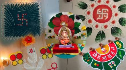 Five Rangoli Designs For Ganpati Bappa